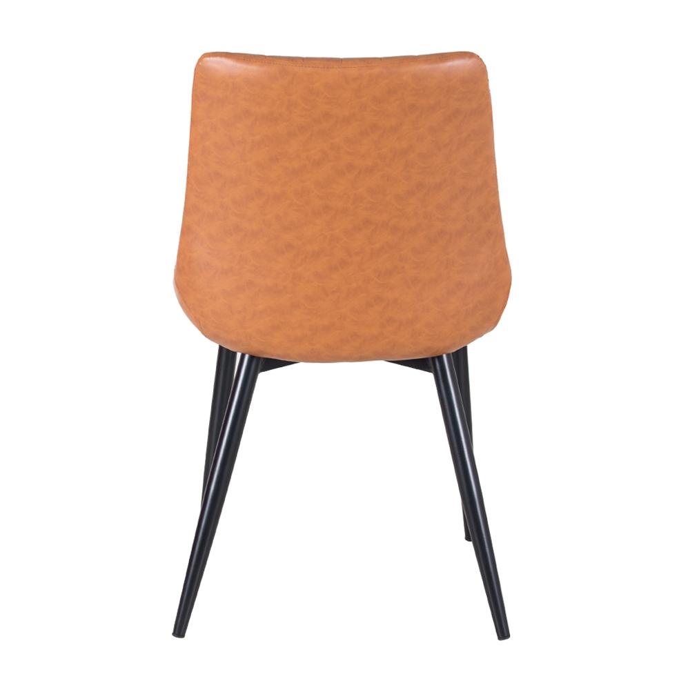 Cadeira estofada design industrial Chicago Marrom caramelo