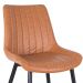 Cadeira estofada design industrial Chicago Marrom caramelo