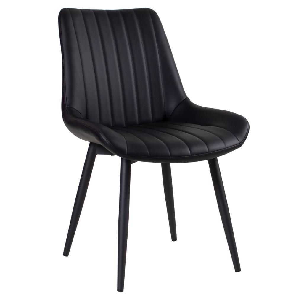 Cadeira estofada design industrial Chicago Preto