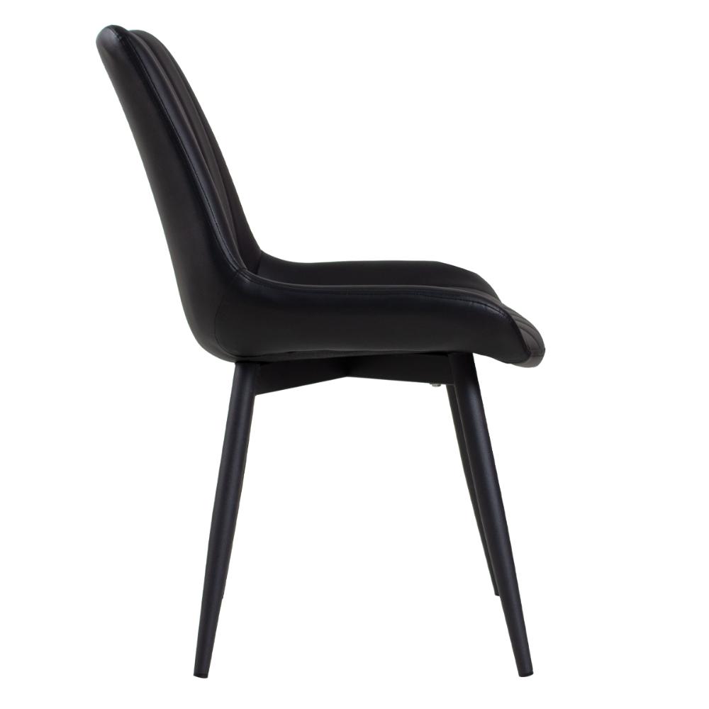 Cadeira estofada design industrial Chicago Preto