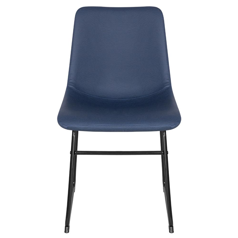 Cadeira estofada industrial Loft7 Vintage Brusque Azul petróleo