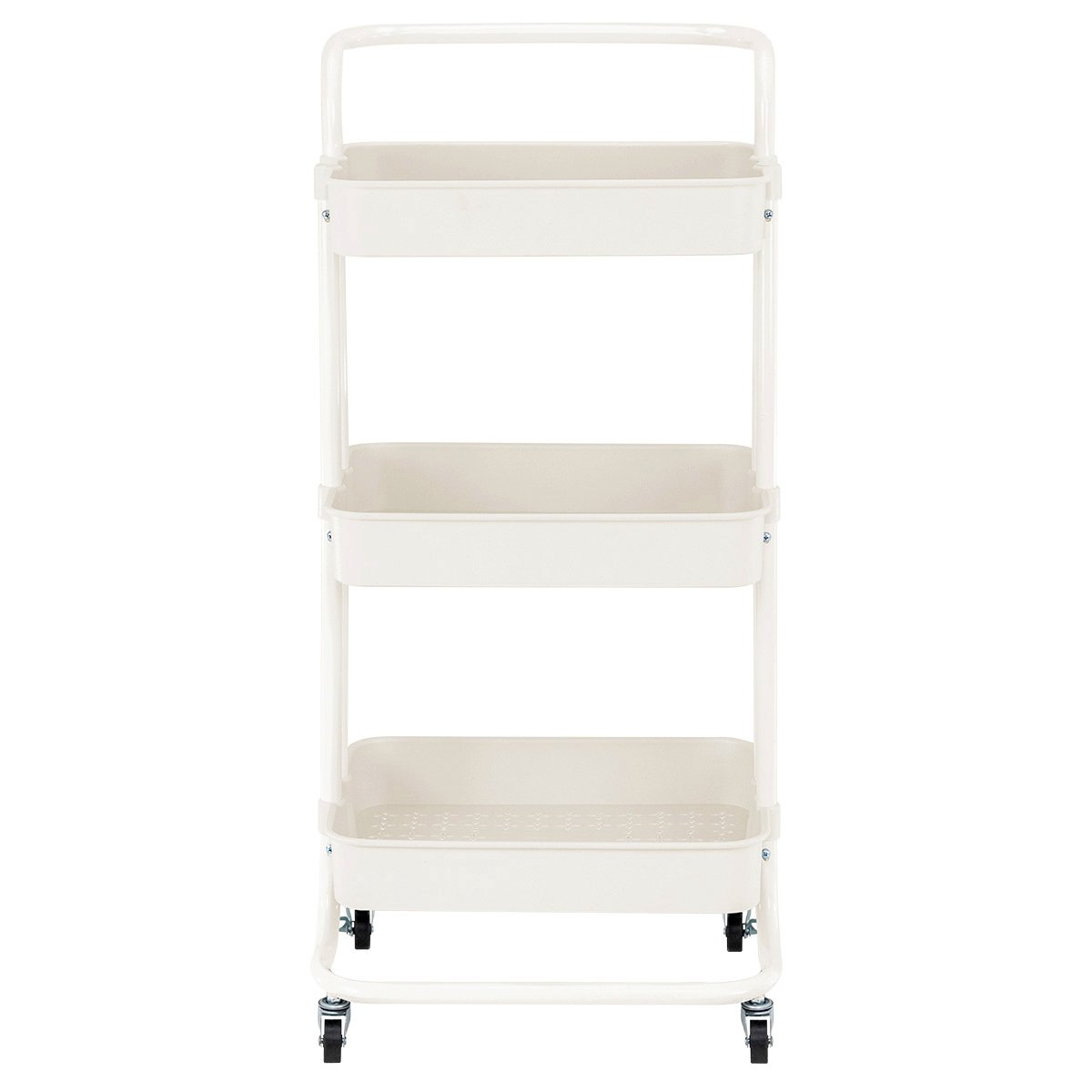 Carrinho organizador multiuso quarto banheiro 3 prateleiras Creme