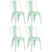 Conjunto - 4 x cadeiras Iron Tolix - Industrial - Aço - Vintage - Verde pastel