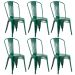 Conjunto - 6 x cadeiras Iron Tolix - Industrial - Vintage - Verde floresta