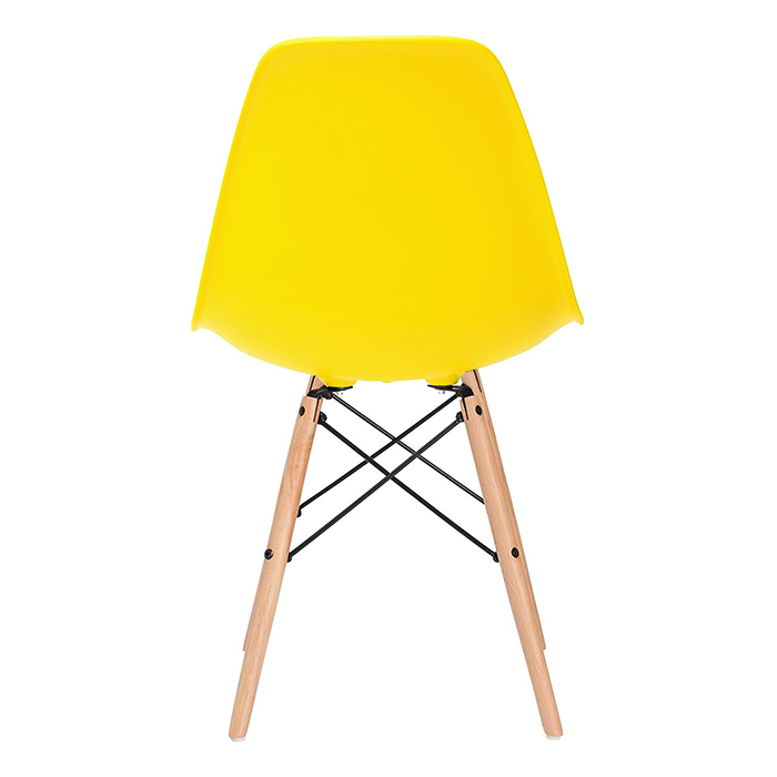 Conjunto - Mesa Eames 100 cm branco + 4 cadeiras Eames Eiffel DSW amarelo