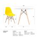 Conjunto - Mesa Eames 100 cm branco + 4 cadeiras Eames Eiffel DSW amarelo