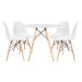 Conjunto - Mesa Eames 100 cm branco + 4 cadeiras Eames Eiffel DSW branco