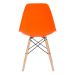 Conjunto - Mesa Eames 100 cm branco + 4 cadeiras Eames Eiffel DSW laranja