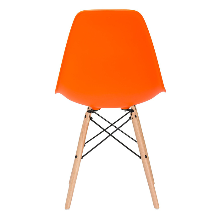 Conjunto - Mesa Eames 100 cm branco + 4 cadeiras Eames Eiffel DSW laranja
