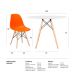 Conjunto - Mesa Eames 100 cm branco + 4 cadeiras Eames Eiffel DSW laranja