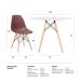 Conjunto - Mesa Eames 100 cm branco + 4 cadeiras Eames Eiffel DSW marrom