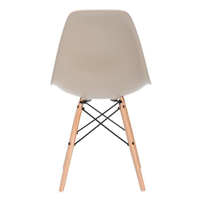 Conjunto - Mesa Eames 100 cm branco + 4 cadeiras Eames Eiffel DSW nude