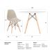 Conjunto - Mesa Eames 100 cm branco + 4 cadeiras Eames Eiffel DSW nude