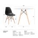 Conjunto - Mesa Eames 100 cm branco + 4 cadeiras Eames Eiffel DSW preto