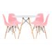 Conjunto - Mesa Eames 100 cm branco + 4 cadeiras Eames Eiffel DSW rosa