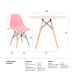 Conjunto - Mesa Eames 100 cm branco + 4 cadeiras Eames Eiffel DSW rosa