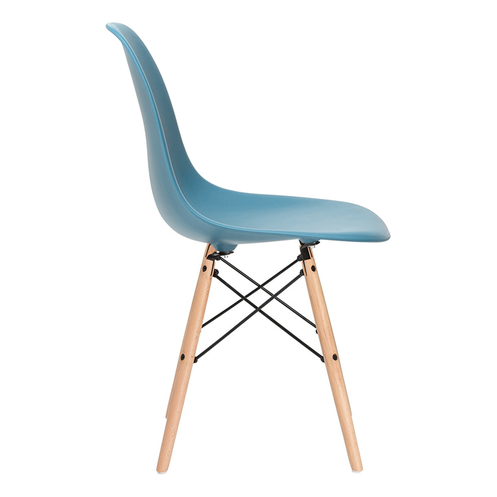 Conjunto - Mesa Eames 100 cm branco + 4 cadeiras Eames Eiffel DSW turquesa