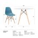 Conjunto - Mesa Eames 100 cm branco + 4 cadeiras Eames Eiffel DSW turquesa