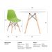 Conjunto - Mesa Eames 100 cm branco + 4 cadeiras Eames Eiffel DSW verde claro