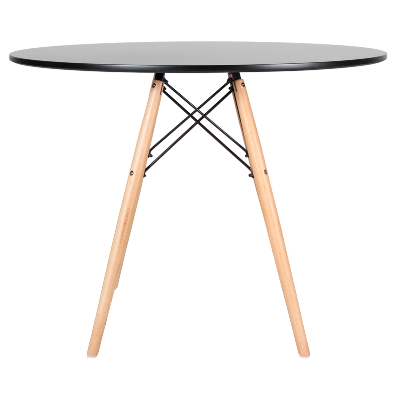 Conjunto - Mesa Eames 100 cm preto + 4 cadeiras Eames Eiffel DSW amarelo