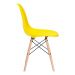 Conjunto - Mesa Eames 100 cm preto + 4 cadeiras Eames Eiffel DSW amarelo