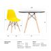 Conjunto - Mesa Eames 100 cm preto + 4 cadeiras Eames Eiffel DSW amarelo