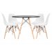 Conjunto - Mesa Eames 100 cm preto + 4 cadeiras Eames Eiffel DSW branco