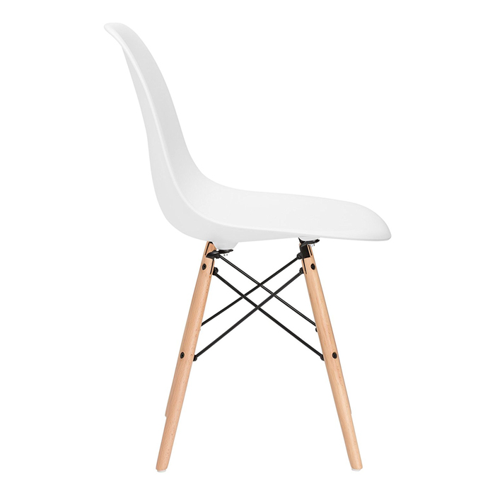 Conjunto - Mesa Eames 100 cm preto + 4 cadeiras Eames Eiffel DSW branco