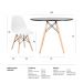 Conjunto - Mesa Eames 100 cm preto + 4 cadeiras Eames Eiffel DSW branco