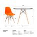 Conjunto - Mesa Eames 100 cm preto + 4 cadeiras Eames Eiffel DSW laranja