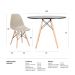 Conjunto - Mesa Eames 100 cm preto + 4 cadeiras Eames Eiffel DSW nude