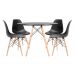 Conjunto - Mesa Eames 100 cm preto + 4 cadeiras Eames Eiffel DSW preto