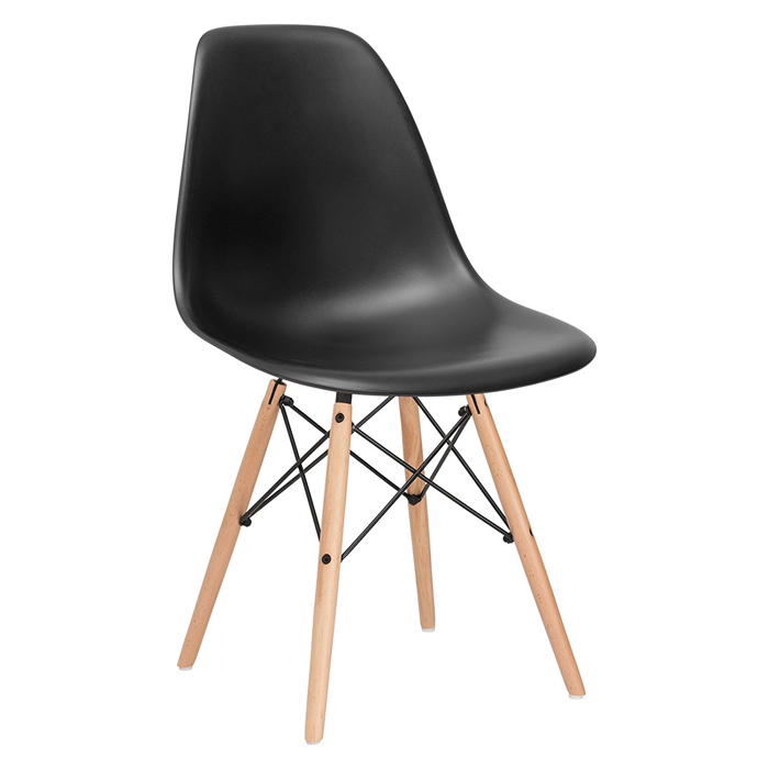 Conjunto - Mesa Eames 100 cm preto + 4 cadeiras Eames Eiffel DSW preto