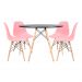 Conjunto - Mesa Eames 100 cm preto + 4 cadeiras Eames Eiffel DSW rosa