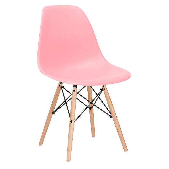 Conjunto - Mesa Eames 100 cm preto + 4 cadeiras Eames Eiffel DSW rosa