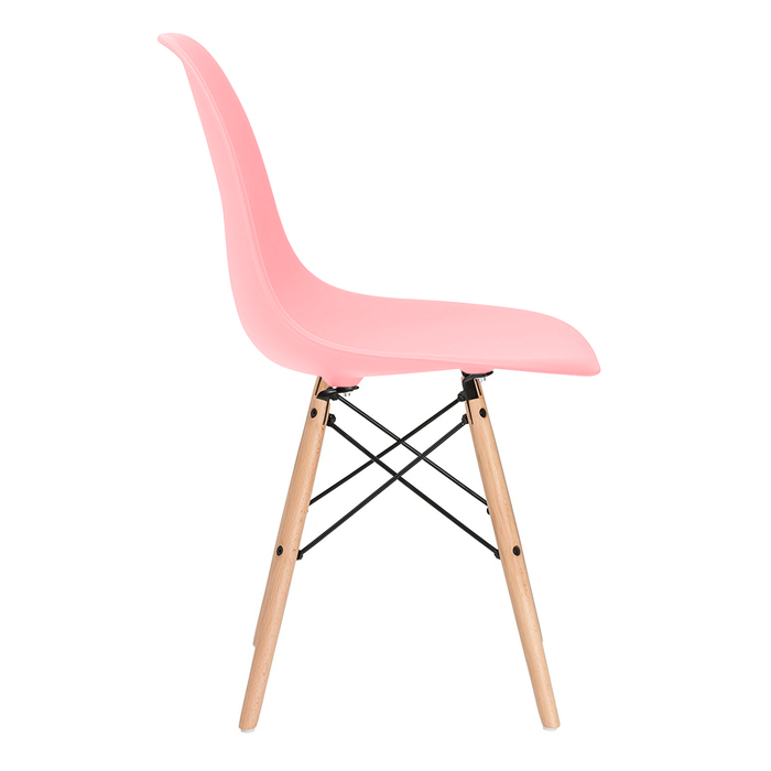 Conjunto - Mesa Eames 100 cm preto + 4 cadeiras Eames Eiffel DSW rosa