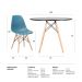 Conjunto - Mesa Eames 100 cm preto + 4 cadeiras Eames Eiffel DSW turquesa