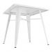 Conjunto - Mesa quadrada Tolix + 4 banquetas baixas Tolix - Metal - Branco