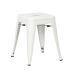 Conjunto - Mesa quadrada Tolix + 4 banquetas baixas Tolix - Metal - Branco