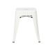 Conjunto - Mesa quadrada Tolix + 4 banquetas baixas Tolix - Metal - Branco