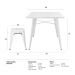 Conjunto - Mesa quadrada Tolix + 4 banquetas baixas Tolix - Metal - Branco