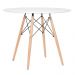 Conjunto Mesa Eames 90 cm branco + 4 cadeiras estofadas Eames Eiffel Botonê cinza escuro
