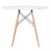 Conjunto Mesa Eames 90 cm branco + 4 cadeiras estofadas Eames Eiffel Botonê cinza escuro