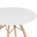 Conjunto Mesa Eames 90 cm branco + 4 cadeiras estofadas Eames Eiffel Botonê cinza escuro