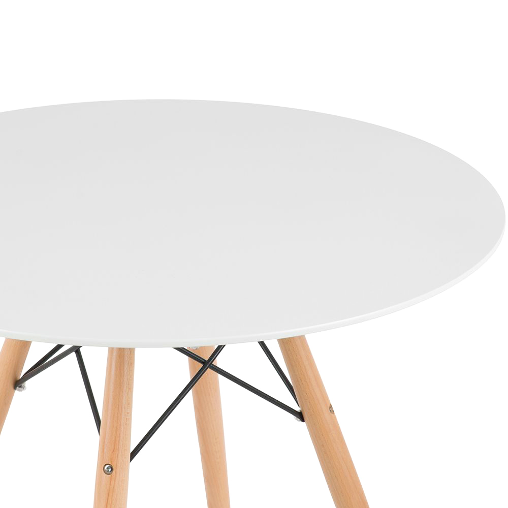 Conjunto Mesa Eames 90 cm branco + 4 cadeiras estofadas Eames Eiffel Botonê cinza escuro