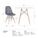 Conjunto Mesa Eames 90 cm branco + 4 cadeiras estofadas Eames Eiffel Botonê cinza escuro