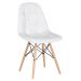Conjunto Mesa de vidro Eames 100 cm + 4 cadeiras estofadas Eames Eiffel Botonê - Branco