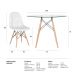 Conjunto Mesa de vidro Eames 100 cm + 4 cadeiras estofadas Eames Eiffel Botonê - Branco