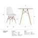 Conjunto Mesa de vidro Eames 70 cm + 4 cadeiras estofadas Eames Eiffel Botonê - Branco