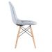 Conjunto Mesa de vidro Eames 70 cm + 4 cadeiras estofadas Eames Eiffel Botonê - Cinza claro